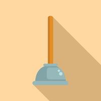 Flat design illustration of a plunger vector