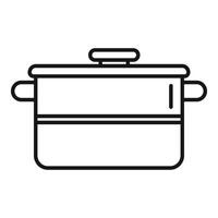 Line art illustration of a cooking pot vector