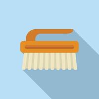 Flat design cleaning brush icon on blue background vector