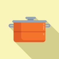 Flat design icon of orange cooking pot vector