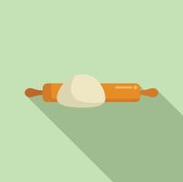 Dough and rolling pin on pastel background vector