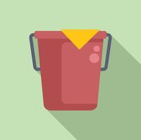 Flat design red bucket with yellow napkin vector
