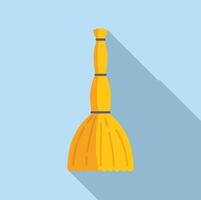 illustration of a yellow broom on blue background vector