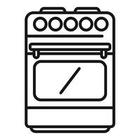 Line icon of a kitchen gas stove vector