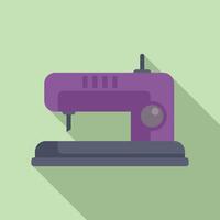 Modern sewing machine icon on green background vector