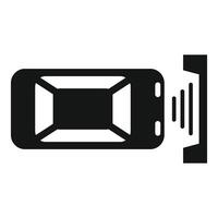 Black and white icon illustrating loud volume on a mobile device speaker vector