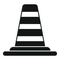 Black and white traffic cone icon vector