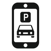 icon illustration of a mobile app for car parking services vector