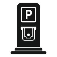 Black and white parking meter icon vector