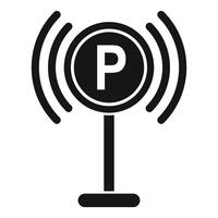 Simple black and white illustration of a parking sensor symbol vector