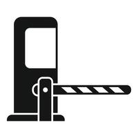 Black and white barrier gate icon vector