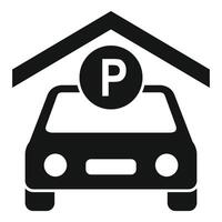 Car park icon with car and parking sign vector