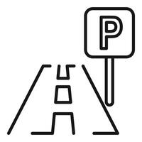 Parking sign and road icon illustration vector