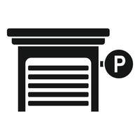 Black and white parking garage icon vector