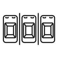 Set of smartphone line icons with empty screens vector
