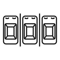 Set of smartphone line icons with empty screens vector