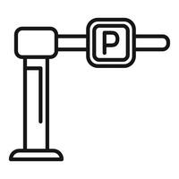 Black and white illustration of a parking barrier with a 'p' sign vector