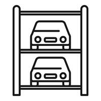doble decker coche estacionamiento icono vector