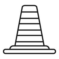 Black and white line art of traffic cone vector