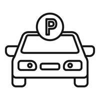 Parking sign icon on car vector