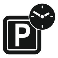 estacionamiento firmar con reloj icono vector