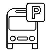 Bus parking sign icon illustration vector