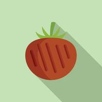 Flat design illustration of a strawberry vector