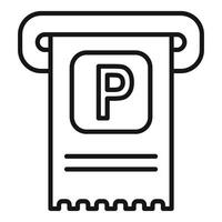 Parking receipt icon line art vector