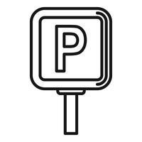 Black and white parking sign icon vector