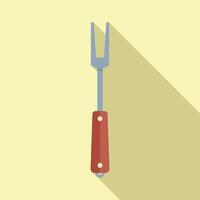 Flat icon of red handled fork vector