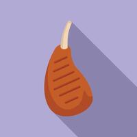 Flat design illustration of a grilled steak vector