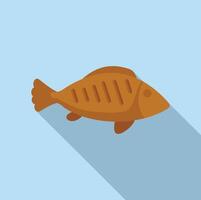 Cartoon fish illustration on blue background vector