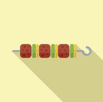 illustration of cartoon kebab on skewer vector