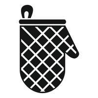 Black and white oven mitt icon vector