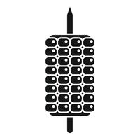 Black and white corn icon illustration vector