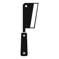 Black silhouette of a heavyduty cleaver knife, ideal for kitchenware concepts vector