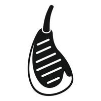 Black and white stylized pear graphic vector
