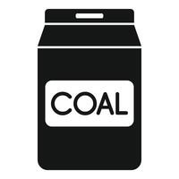 carbón bolso icono ilustración vector