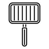 Black and white line art of a grill pan vector