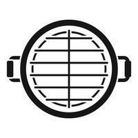 Black and white grill top icon vector