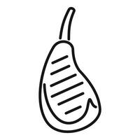 Black line art illustration of a pear vector