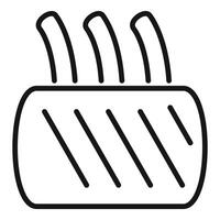 Black and white line art of french fries icon vector