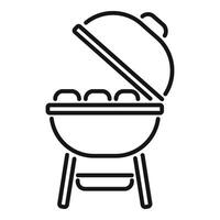 Simple line drawing of a charcoal grill, suitable for graphic design and icons vector