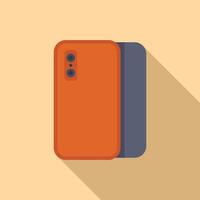 moderno teléfono inteligente con naranja caso vector