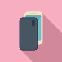 Flat design illustration of smartphones on pink background vector