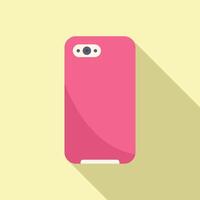 Pink smartphone case on pastel background vector