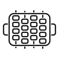 Outline illustration of a waffle iron vector