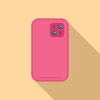 rosado teléfono inteligente caso en beige antecedentes vector