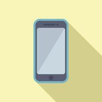 Flat design illustration of smartphone on yellow background vector