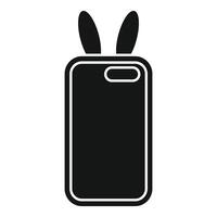 Bunny ears phone case silhouette vector